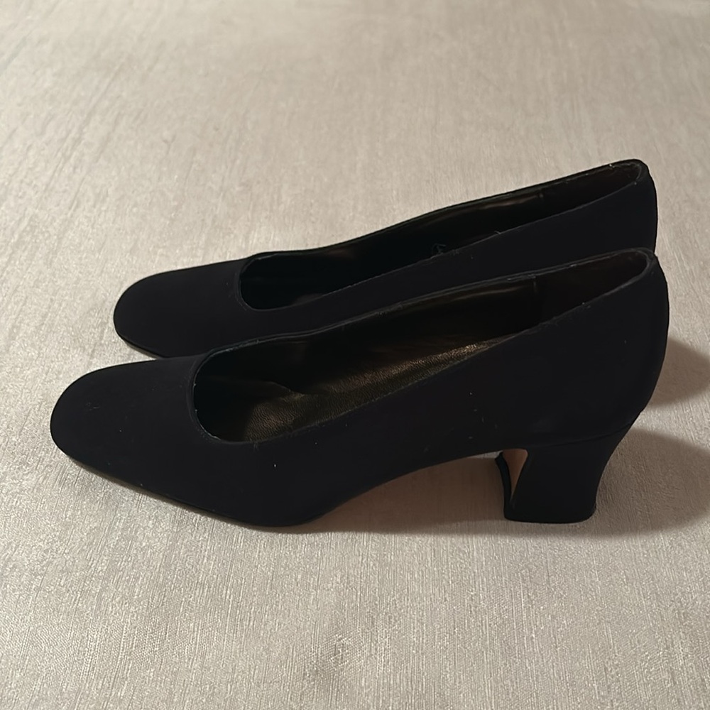 Nima Square Toed Suede Block Heels - Picture 4 of 7
